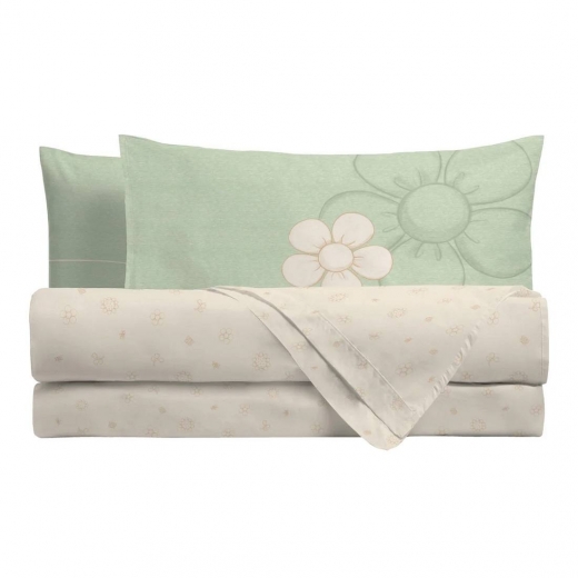 Nuovo THUN Completo Lenzuola Iconic Green Matrimoniale