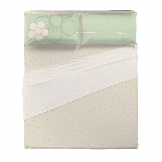 Nuovo THUN Completo Lenzuola Iconic Green Matrimoniale