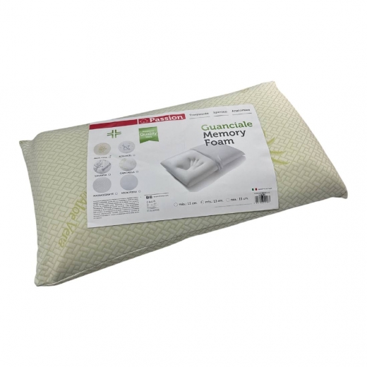 Nuovo Guanciale Cuscino Memory Foam In Aloe Altezza Cm 13