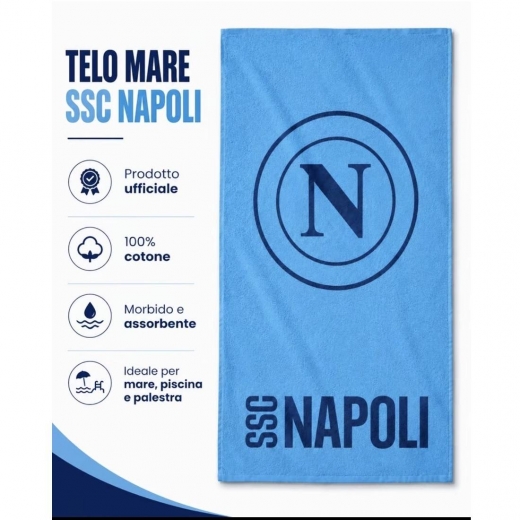 Nuovo Telo Mare SSC Napoli In Spugna Prodotto Ufficiale Cm 80x 160 Var A