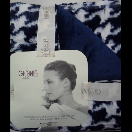 Nuovo PLAID GALLES MICROFIBRA CM 130 X 155 BIANCO BLU