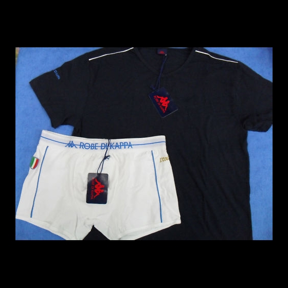 Nuovo BOXER ROBE DI KAPPA + T SHIRT TAGLIA 5 BLU 