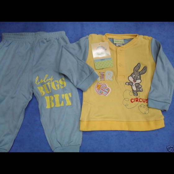 Nuovo PIGIAMA LOONEY TUNES INTERLOCK CALDO COTONE 010 C 9 MES