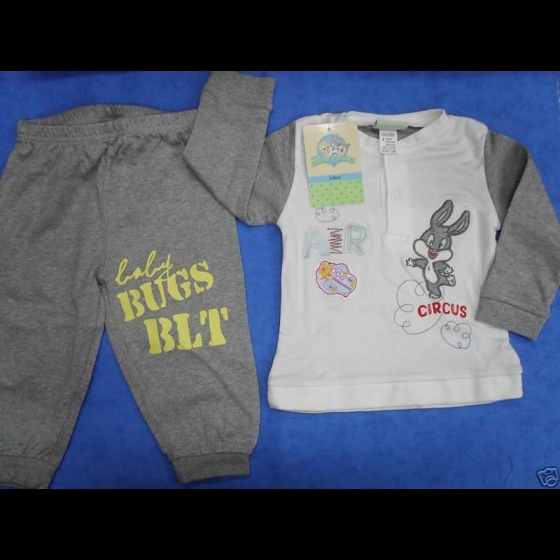 Nuovo PIGIAMA LOONEY TUNES INTERLOCK CALDO COTONE 010 G 12M