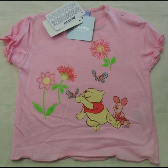 Nuovo T-Shirt Disney Winnie The Pooh Neonata Mezza Manica By Babicresci
