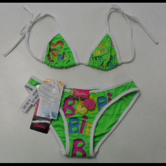Nuovo Costume Bimba Barbie 2 Pezzi Articolo 063634 Verde