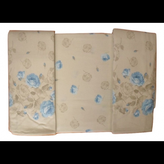 Completo Lenzuola Flanella Singola Caleffi Disegno Rosetta Fiori
