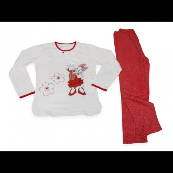 Nuovo Pigiama Paperina Daisy Disney Lungo Bambina In Cotone Sotto Costo