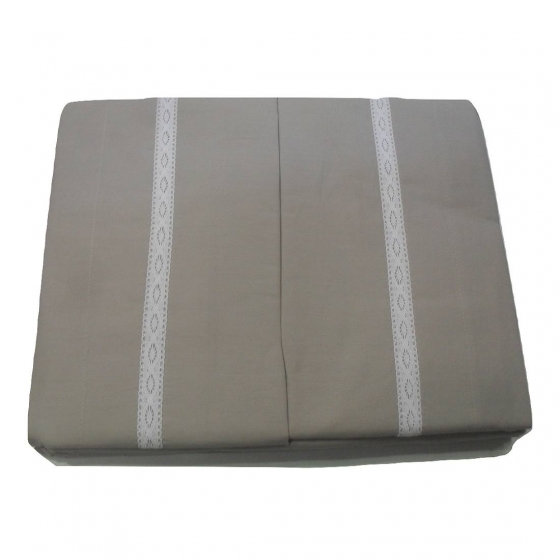 Completo Lenzuola Matrimoniale Novia Cotone Percalle Con Pizzo Samoa