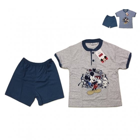 Pigiama Topolino Bambino Disney Mezze Maniche Puro Cotone Mickey