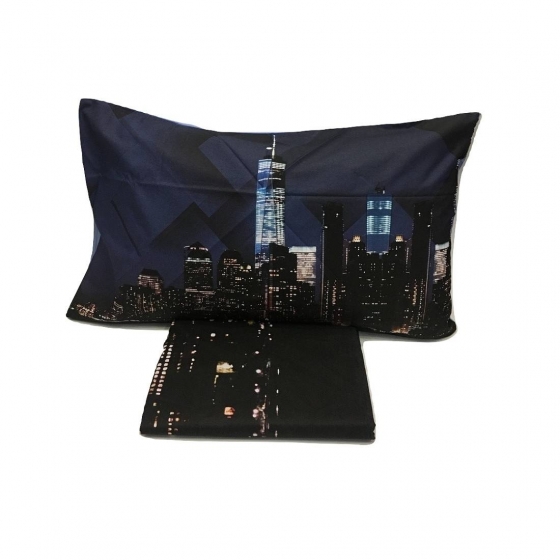 Set Parure Copripiumino Piazza e Mezza Stampa Digitale Manhattan Happidea