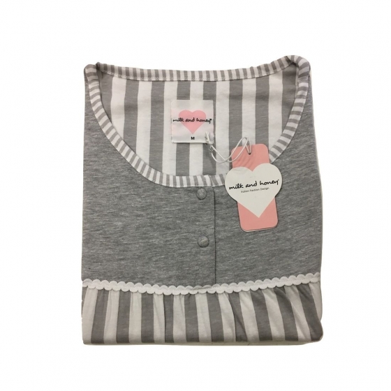 Nuovo Camicia Notte Canotta Donna Milk and Honey CEC045 Mezza Manica Calibrata