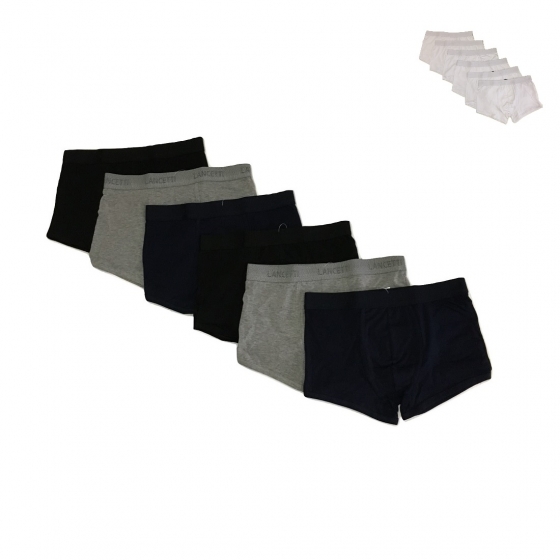 Nuovo Boxer Uomo Lancetti 6 Pezzi Articolo LS4120 Bianco e Colorato