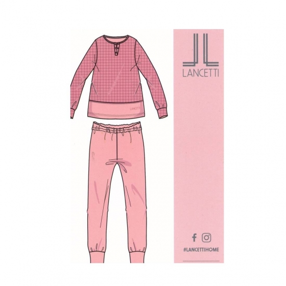 Nuovo Pigiama Donna Lancetti Caldo Cotone Interlock LWW16