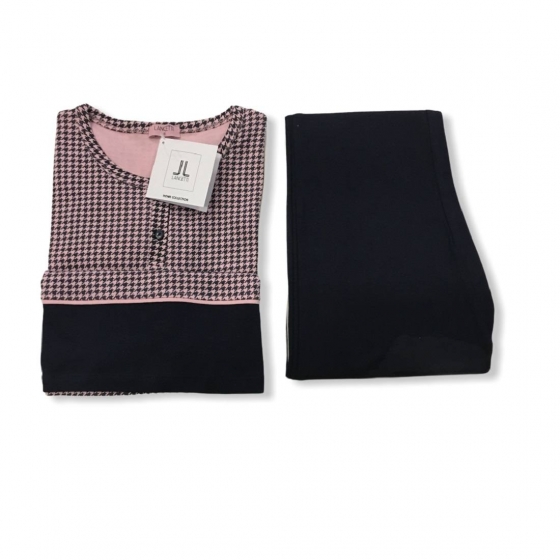 Nuovo Pigiama Donna Lancetti Caldo Cotone Interlock LWW16
