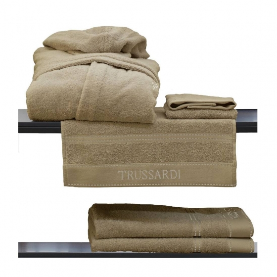 Accappatoio Trussardi In Spugna 380 Grammi Al Metro Quadrato Ribbon Con Ricamo