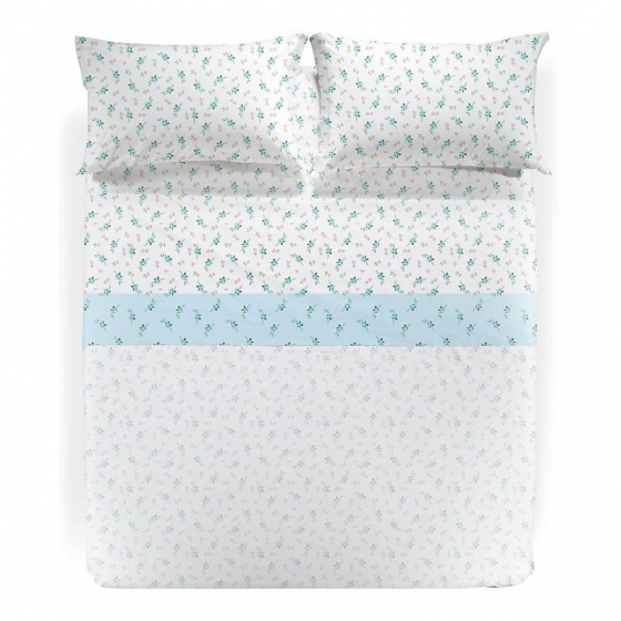 Completo Lenzuola Caleffi Matrimoniale Dory Puro Cotone Completo