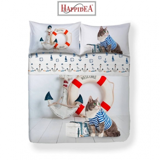 Completo Lenzuola Happidea Lenzuola Copriletto Matrimoniale Stampa Digitale Boar