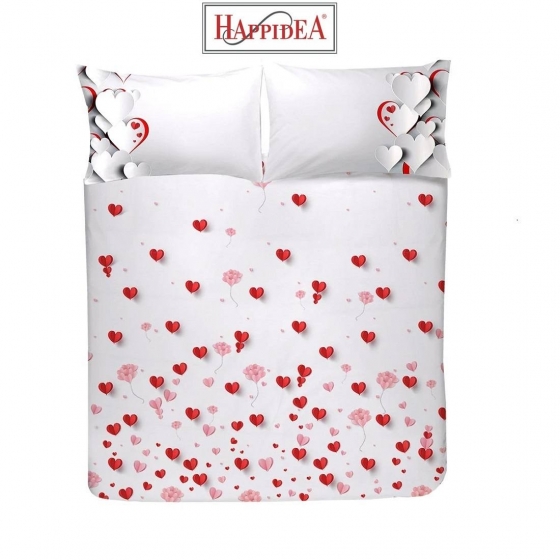Completo Lenzuola Happidea Lenzuola Copriletto Singola Digitale Sweet Heart