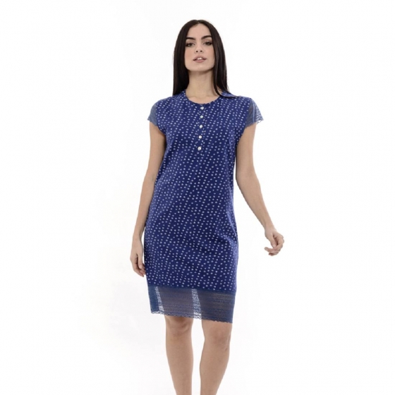 Nuovo Camicia Donna Pigiamiamoci Conformata Puro Cotone Articolo 1661 SX