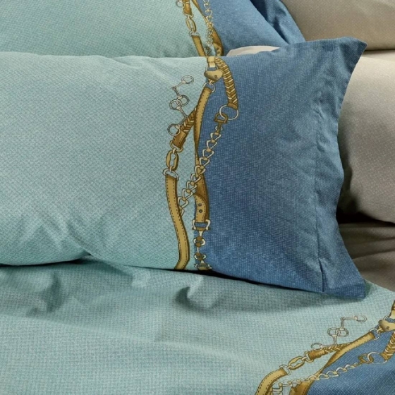 Completo Lenzuola Caleffi Matrimoniale Ascot Puro Cotone Completo