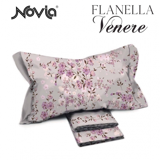 Completo Lenzuola Flanella Matrimoniale Novia Miranda Puro Cotone Da 140 Grammi