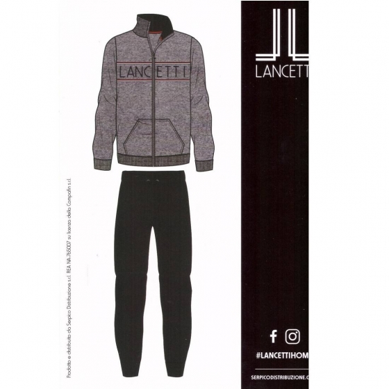 Tuta Uomo Lancetti Con Zip Felpa Invernale LMW00115 New
