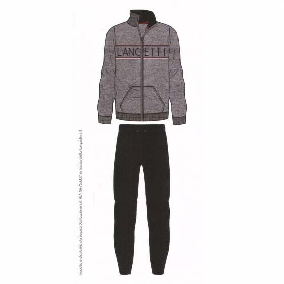 Tuta Uomo Lancetti Con Zip Felpa Invernale LMW00115 New