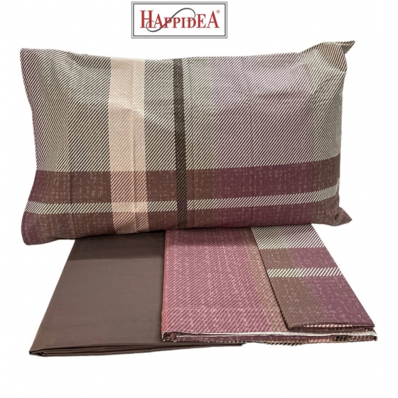 Completo Lenzuola Singola Flanella Cinnamon Rosa Happidea