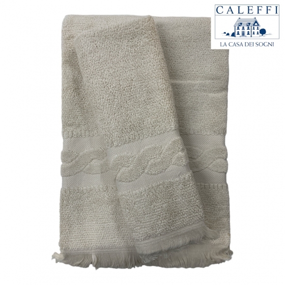 Set Asciugamano Con Ospite Caleffi Articolo Treccia Set Beige