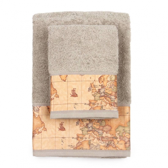 Set Asciugamano Con Ospite Alviero Martini Prima Classe Geo Classic Grigio