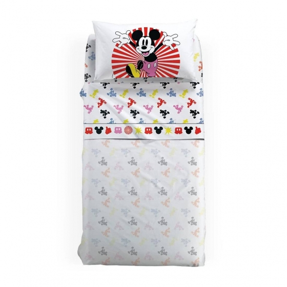 Completo Lenzuola Topolino Disney Caleffi Singola Mickey Fantasy Puro Cotone