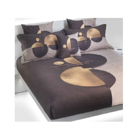Set Copripiumino Parure Carrara Matrimoniale Ghen Brouwn Percalle Puro Cotone