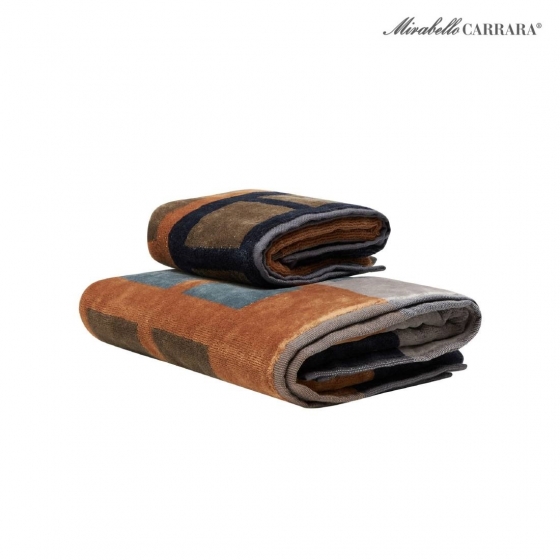 Set Asciugamano Con Ospite Carrara In Spugna Barcellona Blue