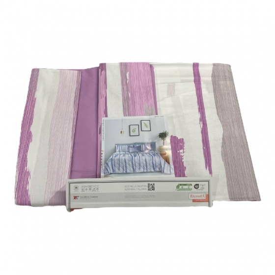 Completo Lenzuola Happidea Lenzuola Matrimoniale Onda Lilla Made In Italia
