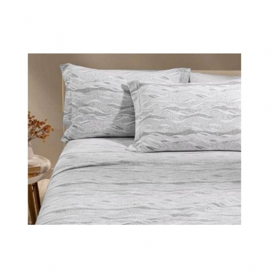 Nuovo Lenzuola Flanella Matrimoniale Caleffi Sky Grigio In Puro Cotone