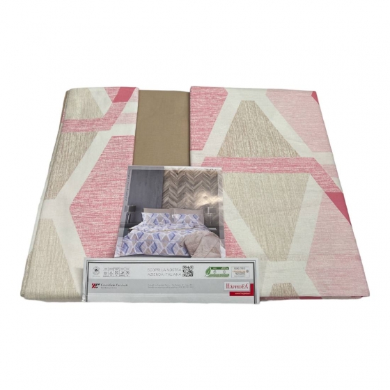 Completo Lenzuola Happidea Singola Made In Italy Articolo Riva Rosa