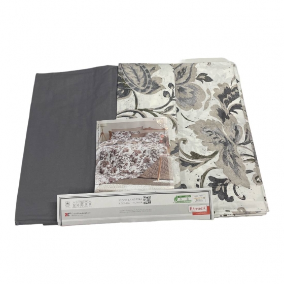 Completo Lenzuola Happidea Lenzuola Matrimoniale Roffel Grigio Made In Italia