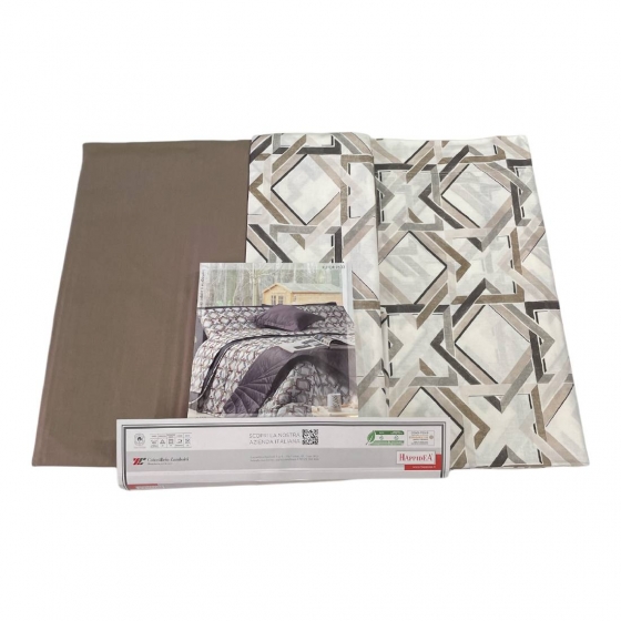 Completo Lenzuola Happidea Piazza E Mezza Made In Italy Rutor Marrone