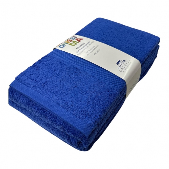 Asciugamano Caleffi In Cotone Minorca 3 Pezzi Blu Spugnissima Da 450 Grammi