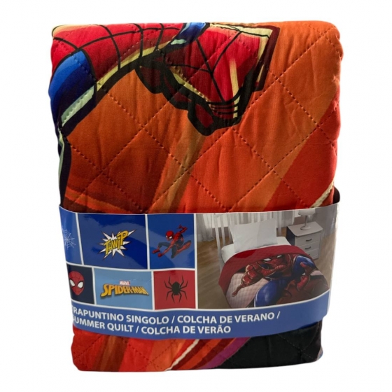 Nuovo Trapuntino Spiderman Disney Singolo Articolo Spiderman Red 025