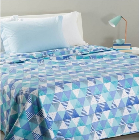 Copriletto Caleffi Singolo Summer Breeze Ocean Tessuto Piquet