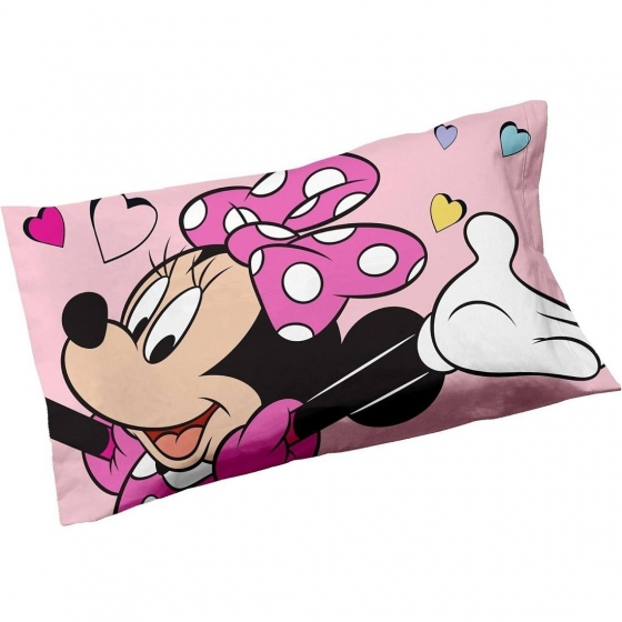 Nuovo Minnie Set 2 Federe In Cotone Coppia Federe Per Cuscino Letto 2 Pezzi 100% Cotone
