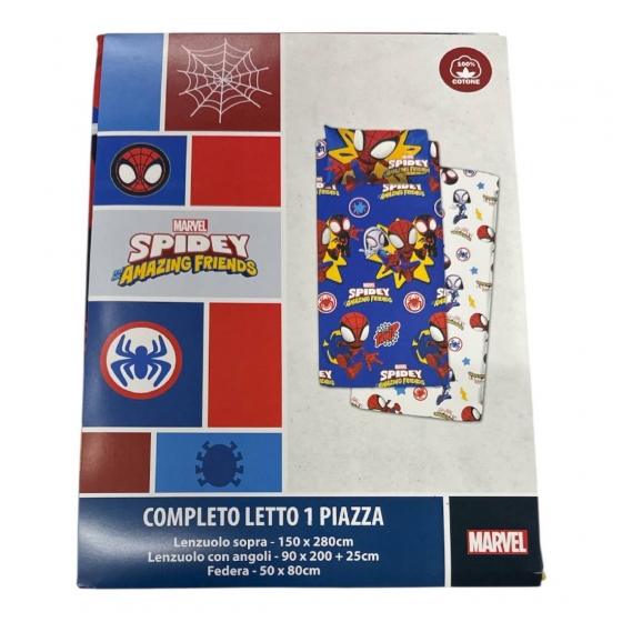 Nuovo Lenzuola Marvel Singola Puro Cotone Spiderman Spidey Amazing