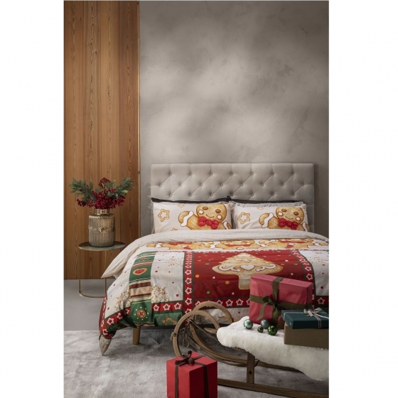 Nuovo Thun Parure Copripiumino Sacco Con 2 Fededere Ginger Bread