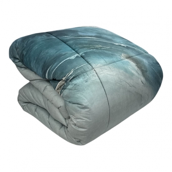 Nuovo Trapunta Matrimoniale Carrara Wind Percalle di Cotone Colore Blue 001
