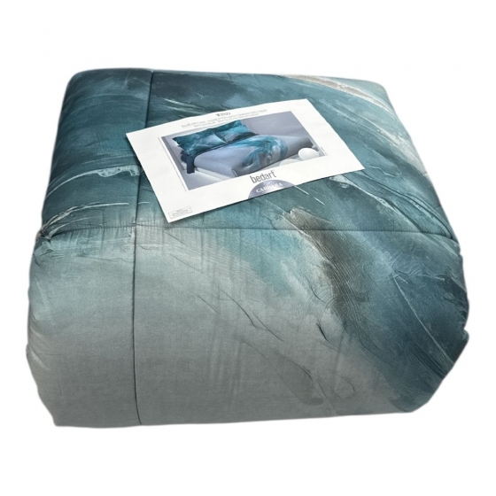 Nuovo Trapunta Matrimoniale Carrara Wind Percalle di Cotone Colore Blue 001