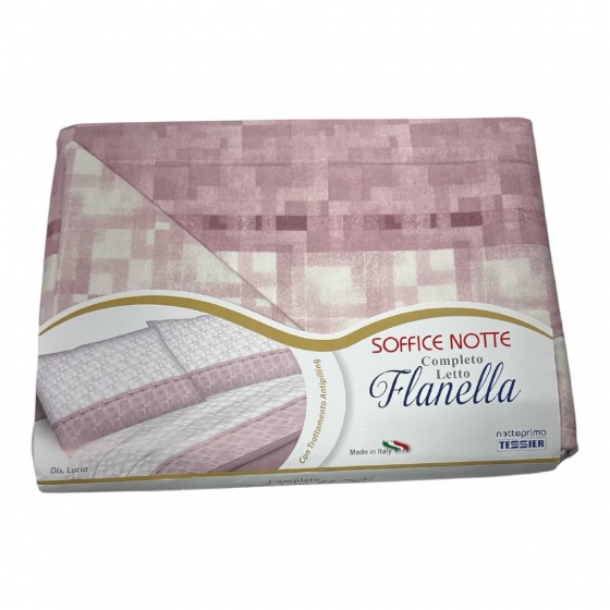 Lenzuola Flanella Singola Tessier Articolo Lucia Rosa