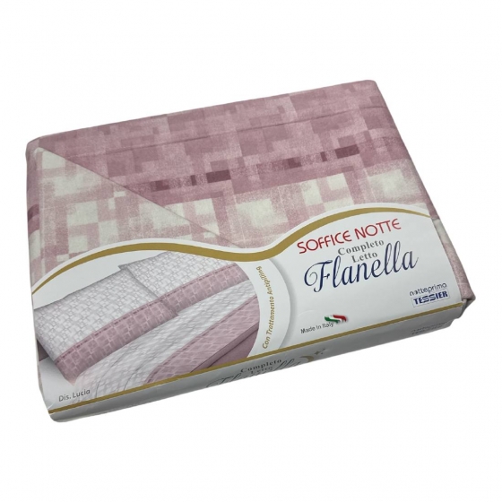 Lenzuola Flanella Singola Tessier Articolo Lucia Rosa