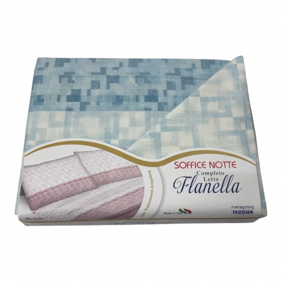 Lenzuola Flanella Singola Tessier Articolo Lucia Celeste